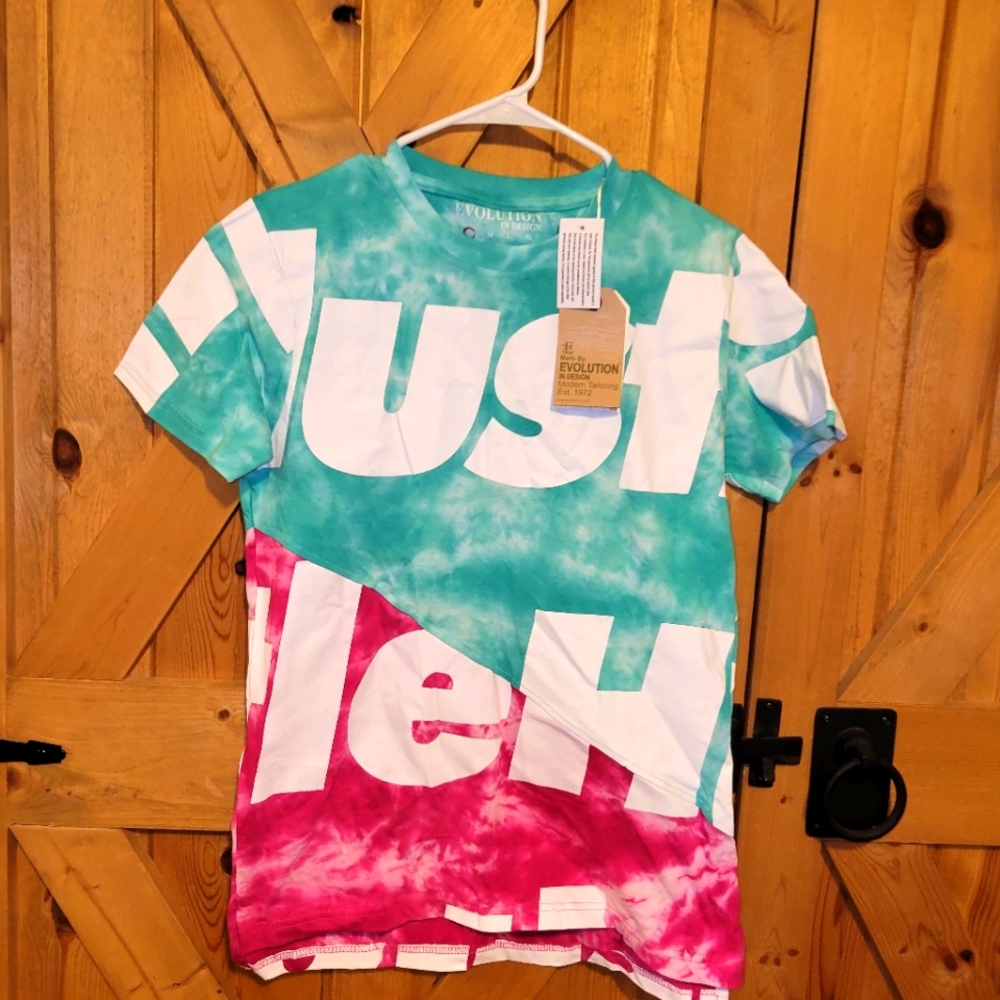 EVOLUTION In Design HUSTLE tee shirt mens small